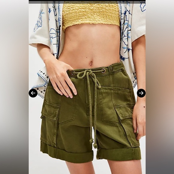 Free PeopleFrankie Washed Shorts. NWT. Garden snake
